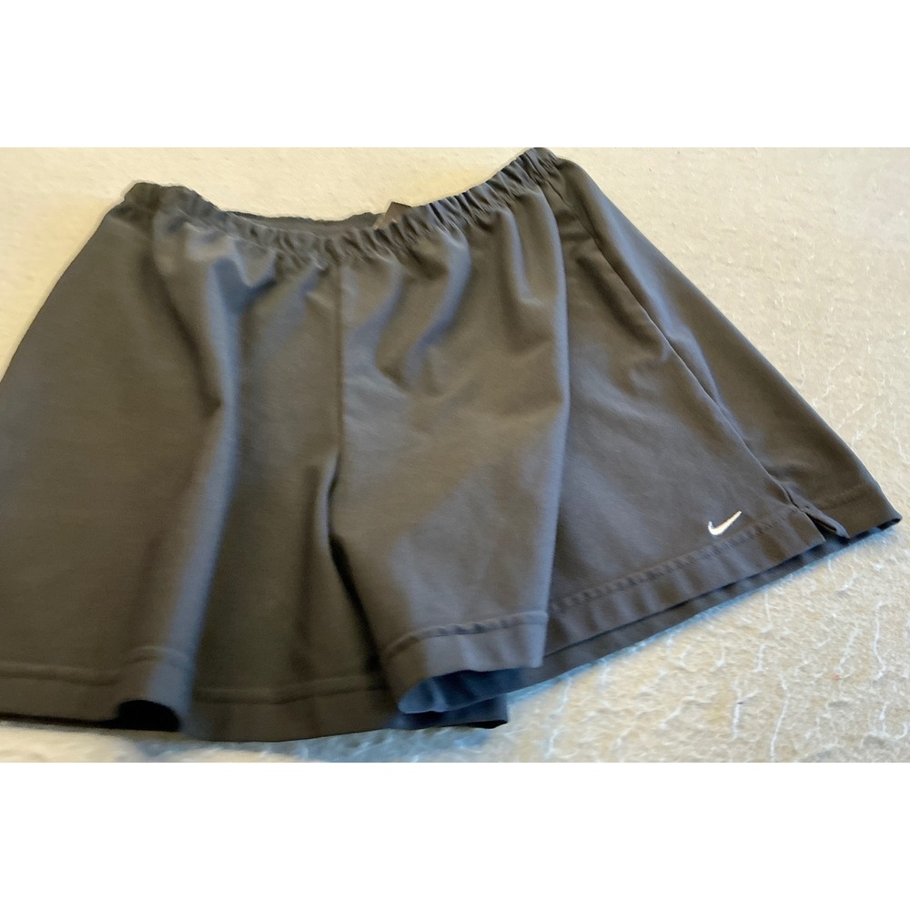 Nike Vintage Y2K Athletic Tennis Shorts Black Embroidered Swoosh Womens Medium